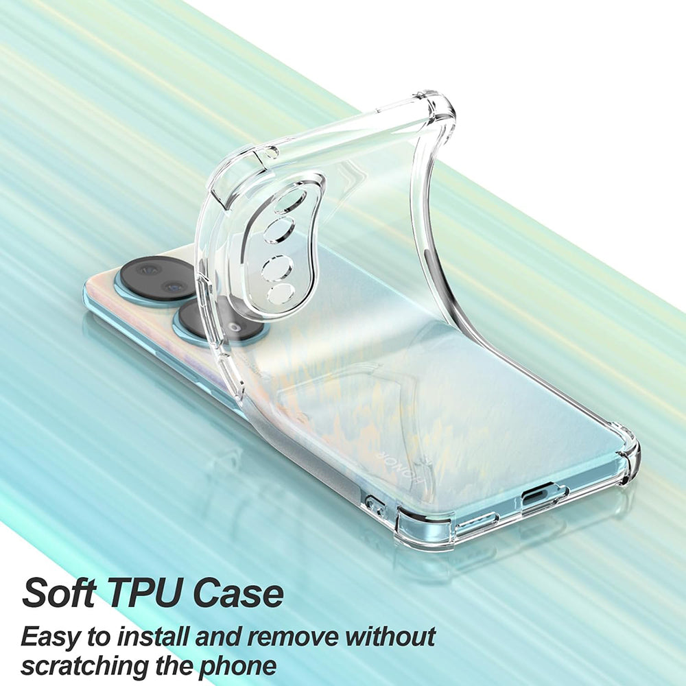 Funda para Honor 90 Pro, Techsuit, Antigolpes Transparente, Transparente