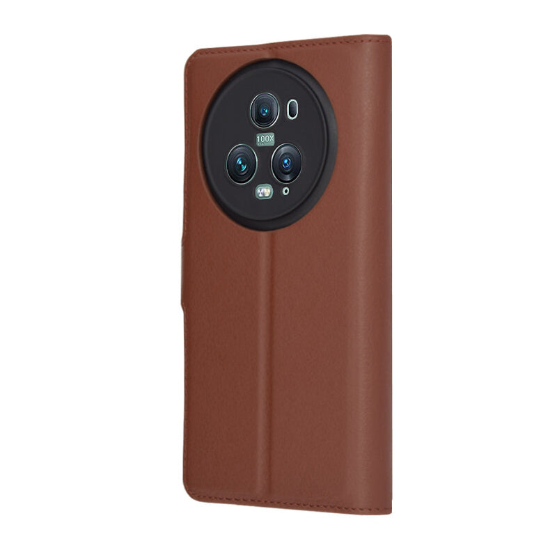 Funda para Honor Magic5 Pro, Techsuit, Leather Folio, Marrón
