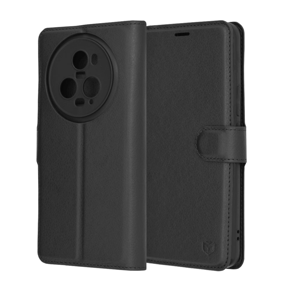Funda para Honor Magic5 Pro, Techsuit, Leather Folio, Negra