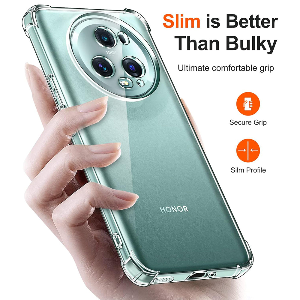 Funda para Honor Magic5 Pro, Techsuit, Antigolpes Transparente, Transparente