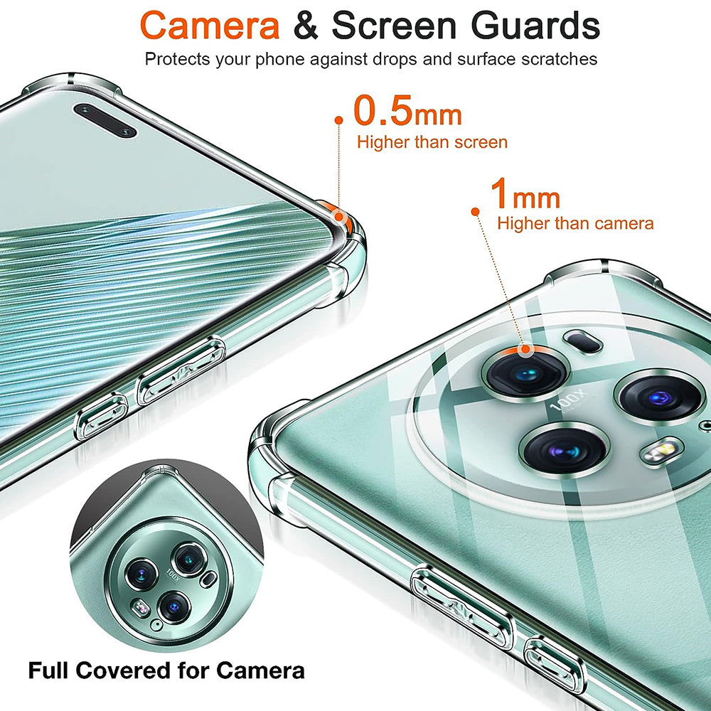 Funda para Honor Magic5 Pro, Techsuit, Antigolpes Transparente, Transparente