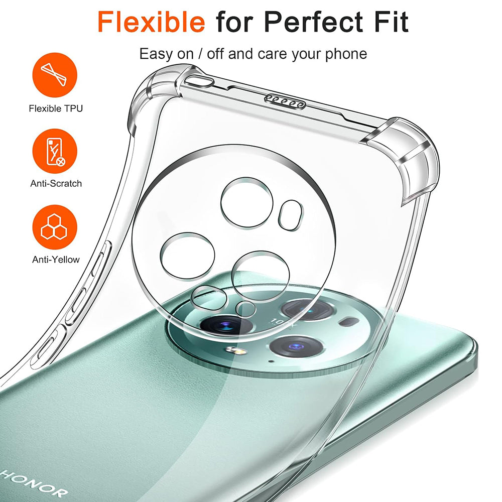 Funda para Honor Magic5 Pro, Techsuit, Antigolpes Transparente, Transparente