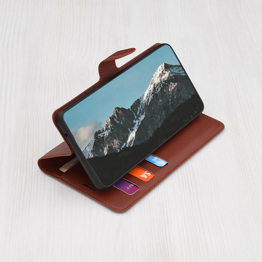 Funda para Honor Magic7 Pro, Techsuit, Leather Folio, Marrón