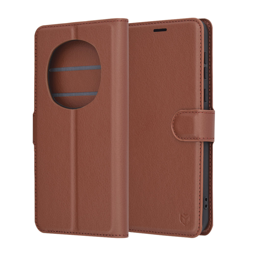 Funda para Honor Magic7 Pro, Techsuit, Leather Folio, Marrón