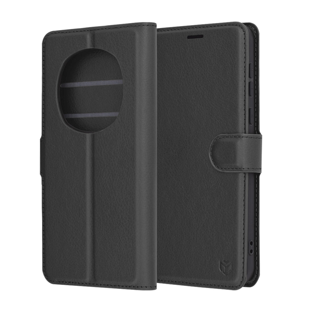 Funda para Honor Magic7 Pro, Techsuit, Leather Folio, Negra