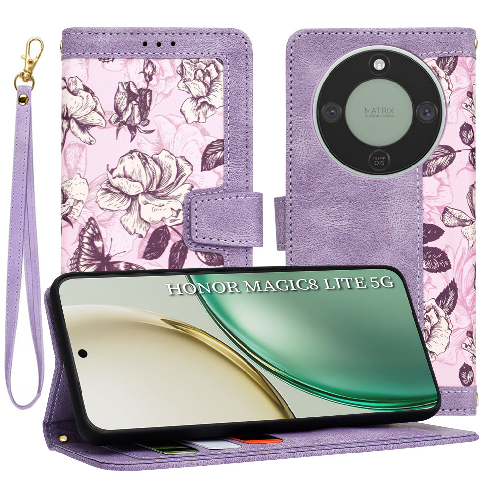 Funda para Honor Magic8 Lite, Techsuit, FlipCraft, Morado