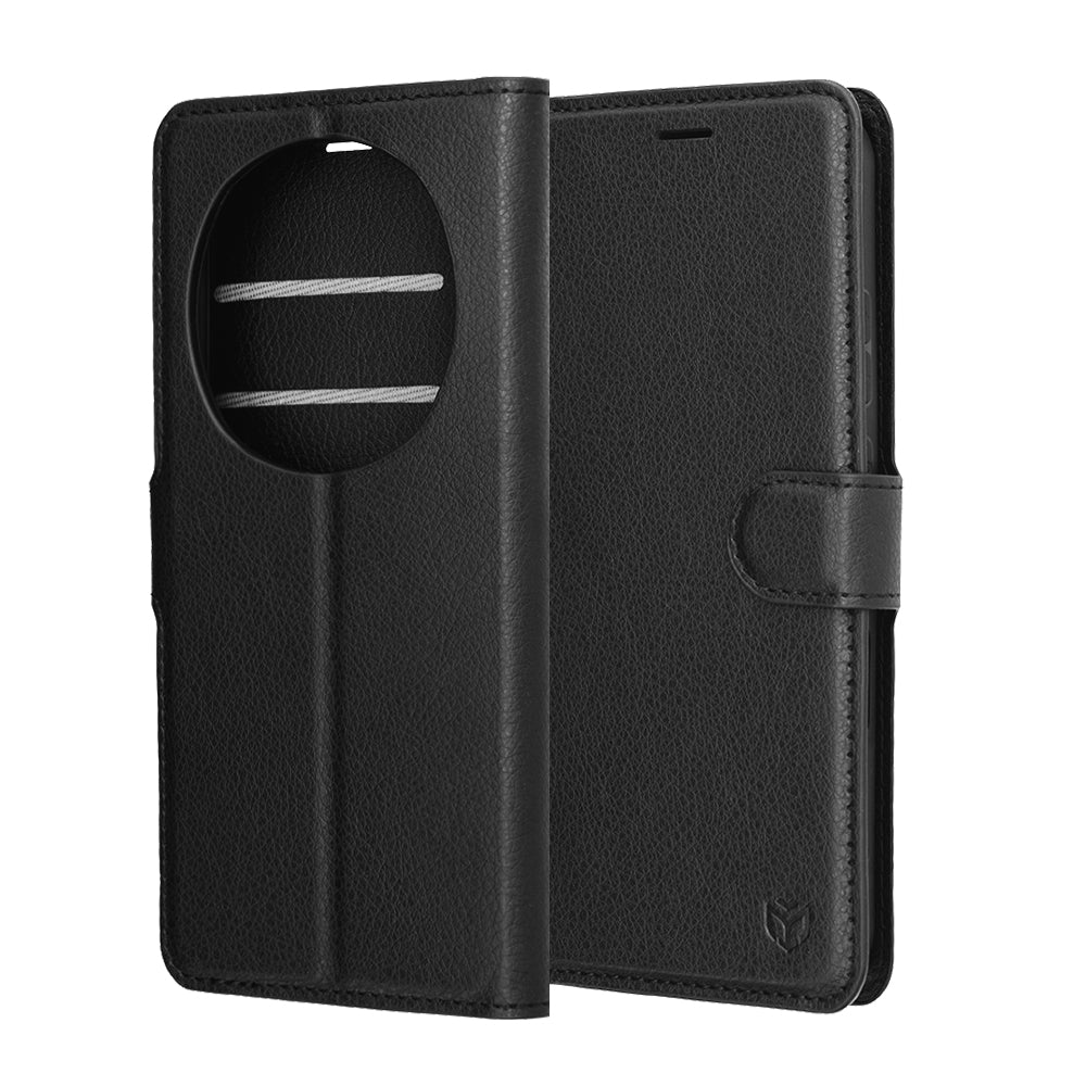 Funda para Honor Magic8 Pro, Techsuit, Leather Folio, Negra