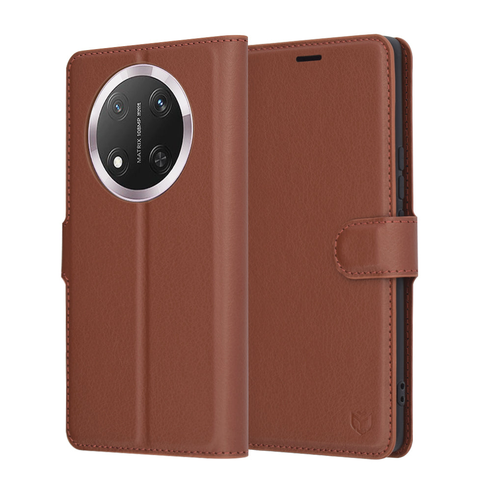Funda para Honor X9c / Magic7 Lite, Techsuit, Folio de cuero, Marrón