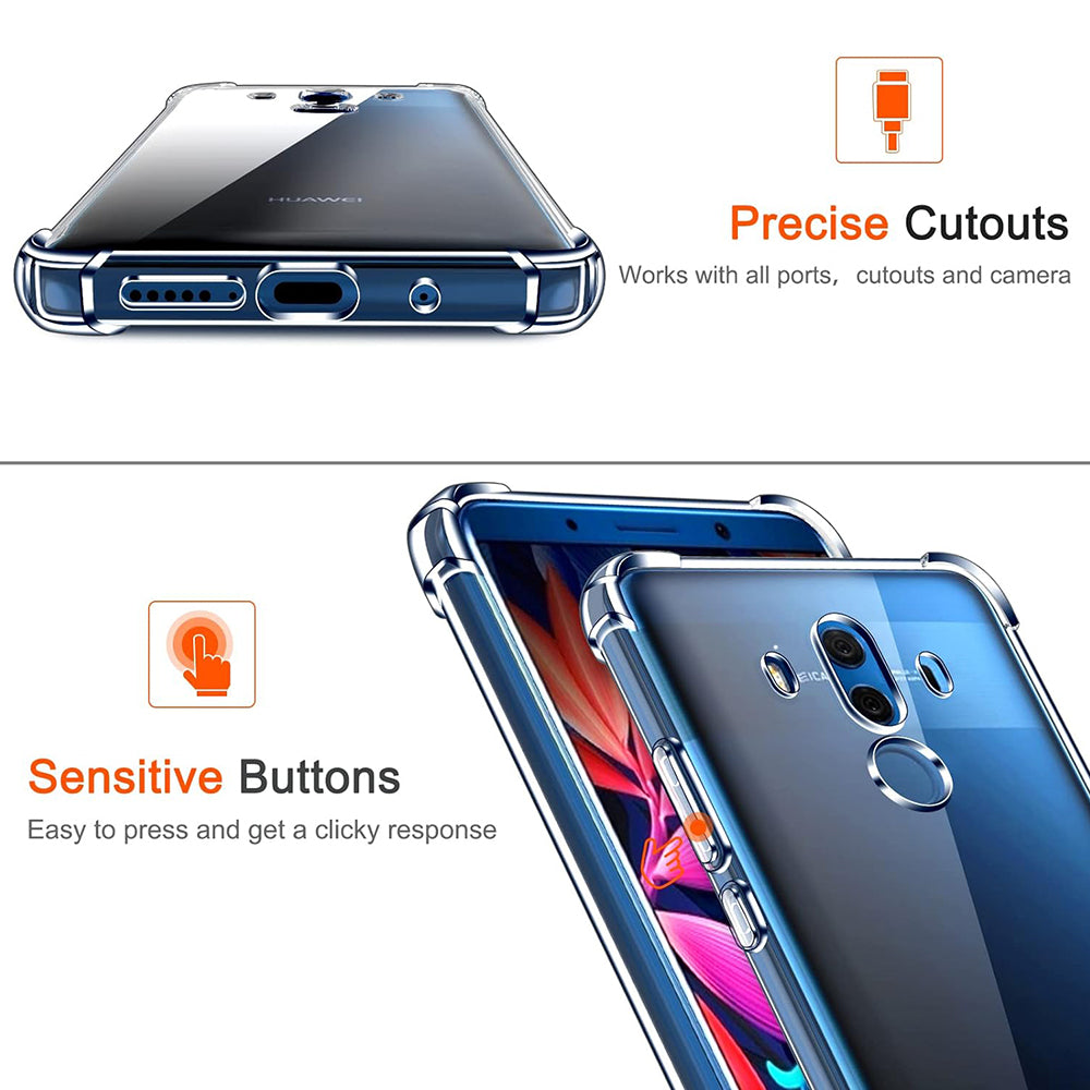Funda para Huawei Mate 10 Pro, Techsuit, Antigolpes Transparente, Transparente