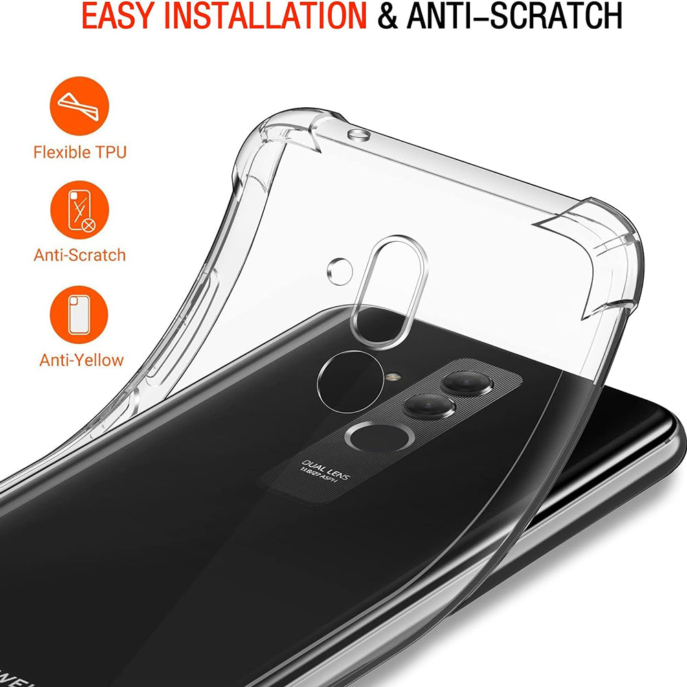 Funda para Huawei Mate 20 Lite, Techsuit, Antigolpes Transparente, Transparente