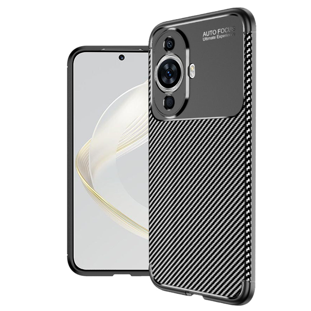 Funda para Huawei nova 12s / nova 11, Techsuit, Fibra de Carbon, Negra
