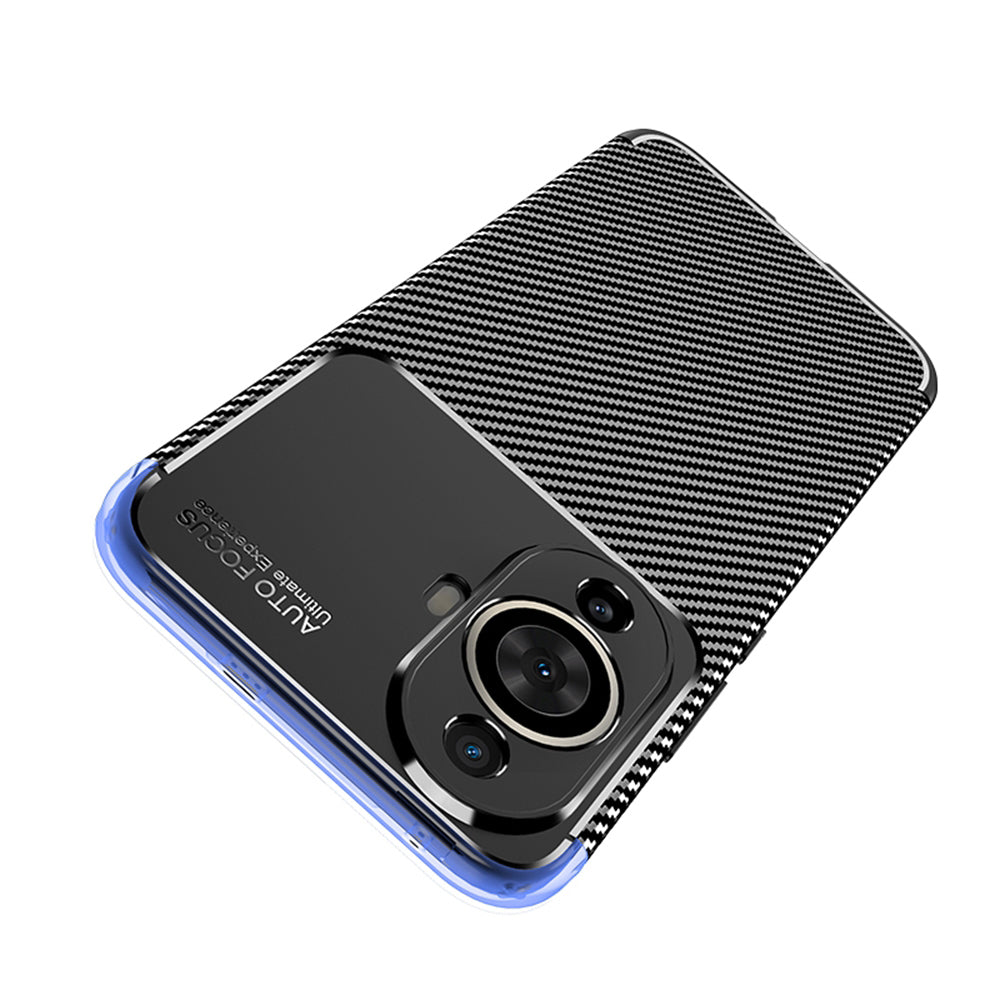 Funda para Huawei nova 12s / nova 11, Techsuit, Fibra de Carbon, Negra
