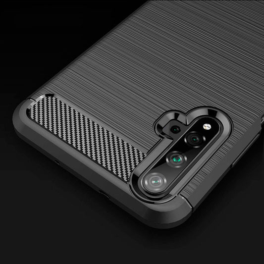 Funda para Huawei nova 5T / Honor 20, Techsuit, Carbono, Negra