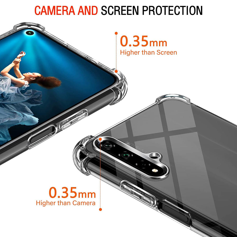 Funda para Huawei nova 5T / Honor 20, Techsuit, Transparente a prueba de golpes