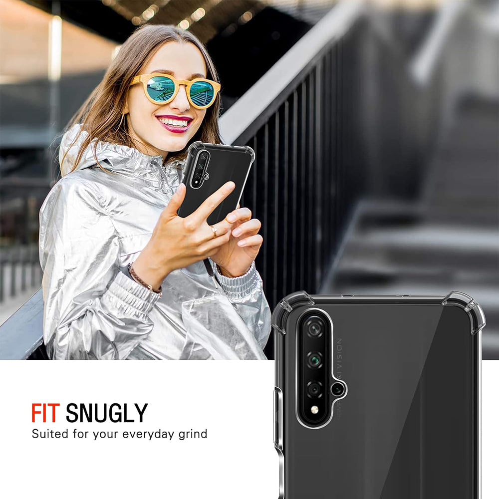 Funda para Huawei nova 5T / Honor 20, Techsuit, Transparente a prueba de golpes