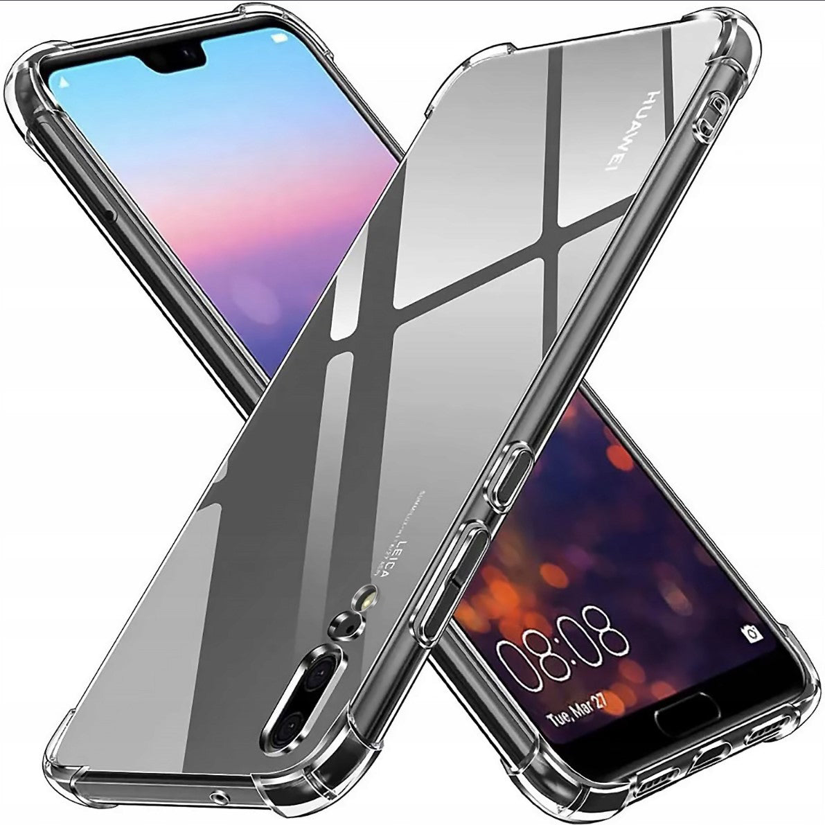 Funda para Huawei P20, Techsuit, Antigolpes Transparente, Transparente