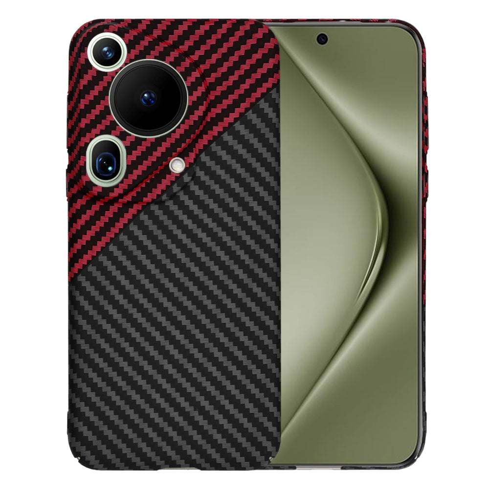 Funda para Huawei Pura 70 Ultra, Techsuit, Carbonite FiberShell, Negra Roja