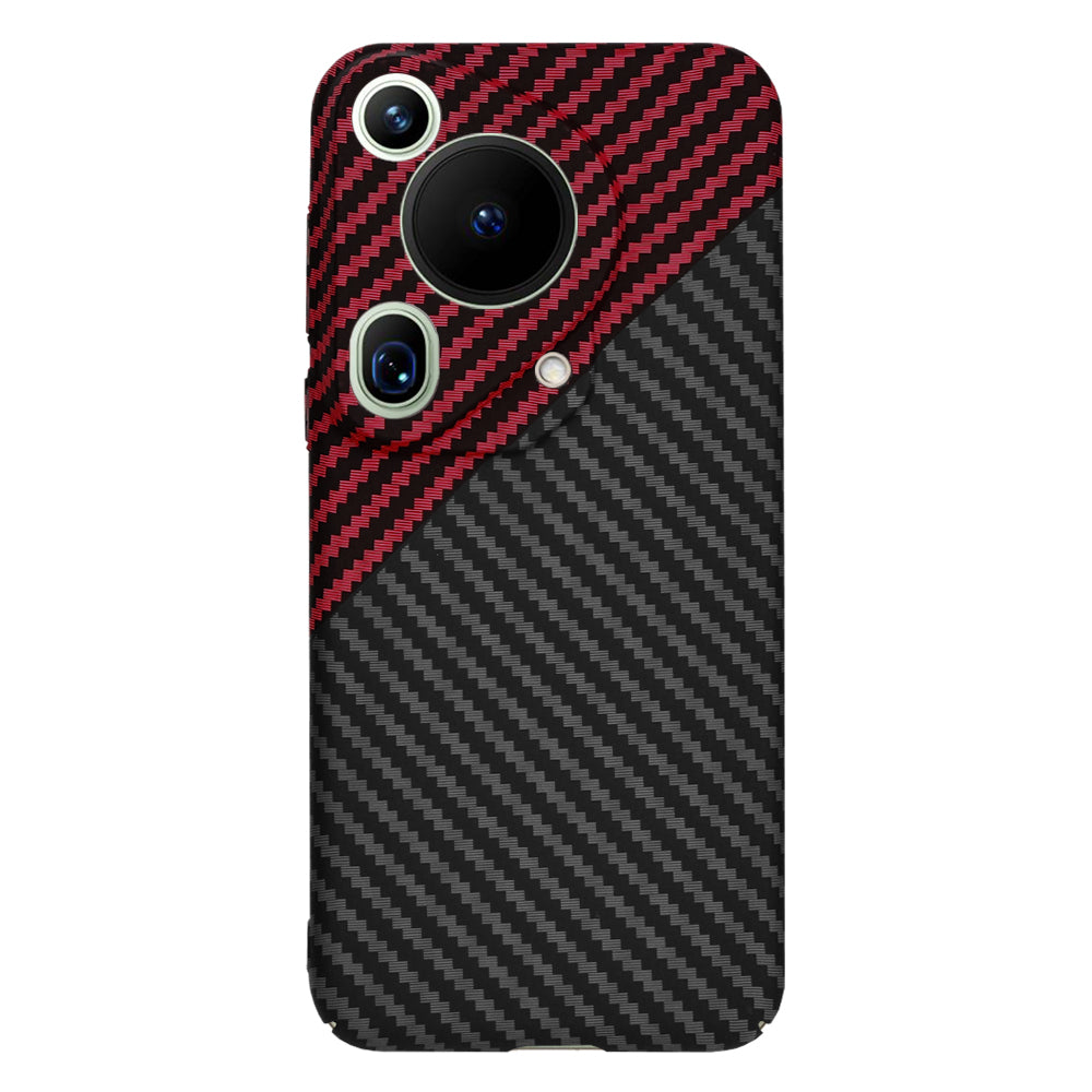 Funda para Huawei Pura 70 Ultra, Techsuit, Carbonite FiberShell, Negra Roja