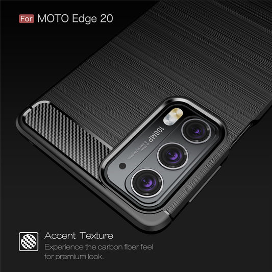 Funda para Motorola Edge 20, Techsuit, Carbono, Negra