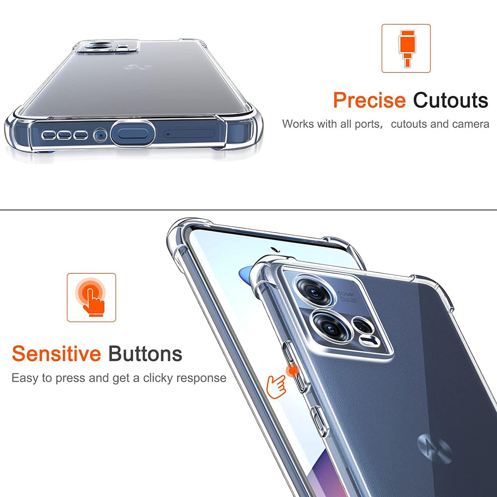 Funda para Motorola Edge 30 Fusion, Techsuit, Antigolpes Transparente, Transparente
