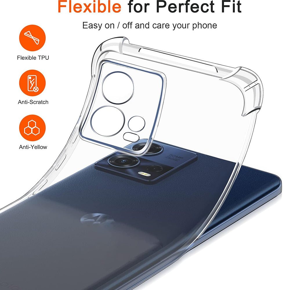 Funda para Motorola Edge 30 Fusion, Techsuit, Antigolpes Transparente, Transparente