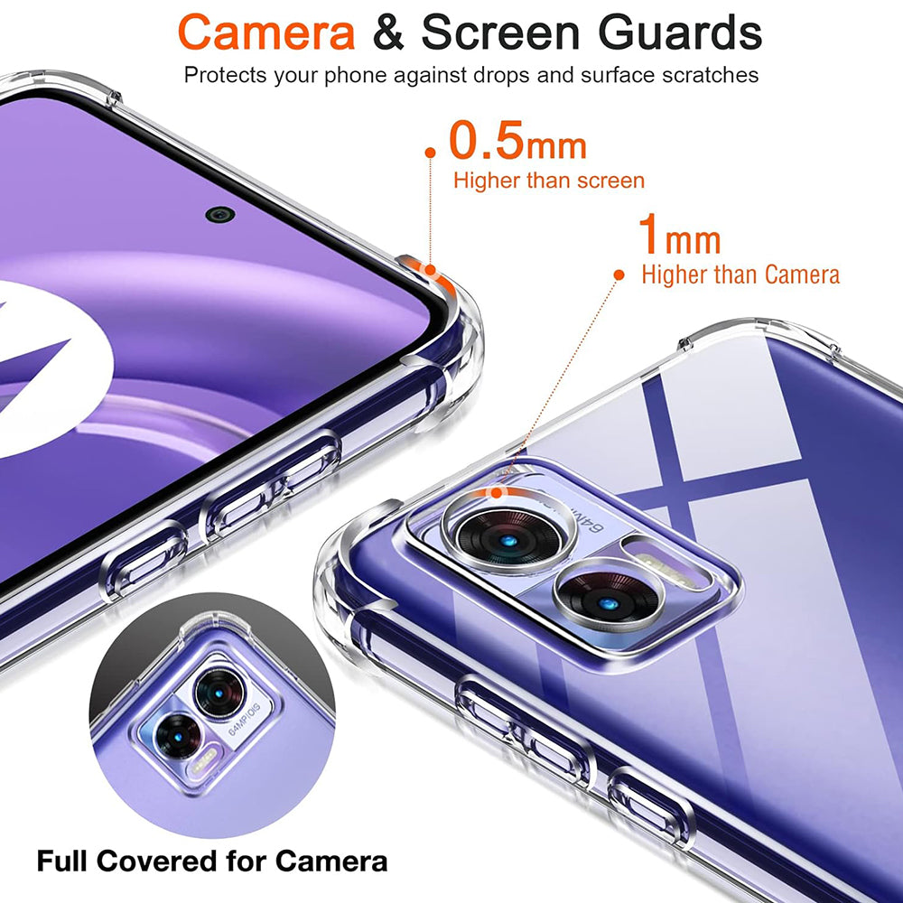 Funda para Motorola Edge 30 Neo, Techsuit, Antigolpes Transparente, Transparente