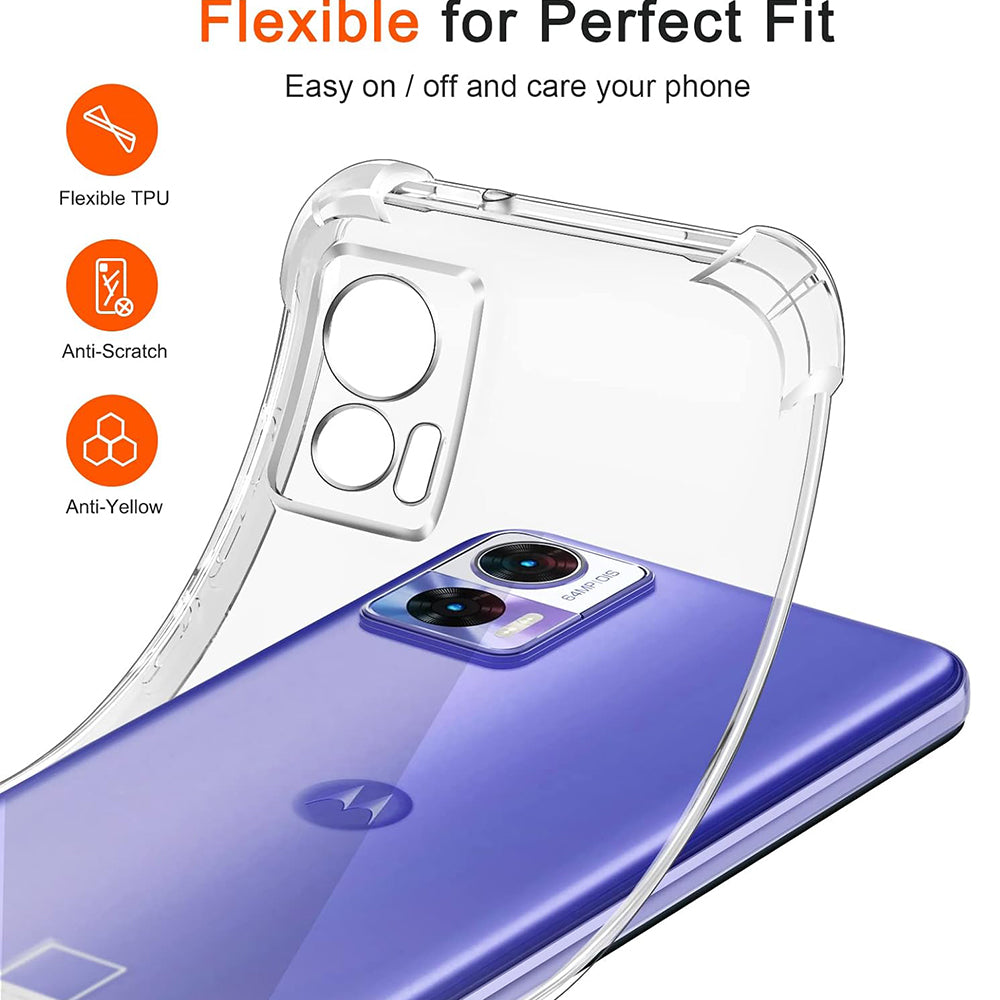 Funda para Motorola Edge 30 Neo, Techsuit, Antigolpes Transparente, Transparente