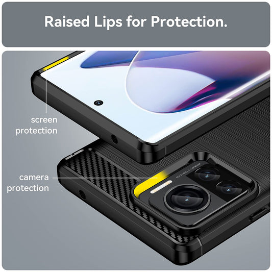 Funda para Motorola Edge 30 Ultra, Techsuit, Carbono, Negra