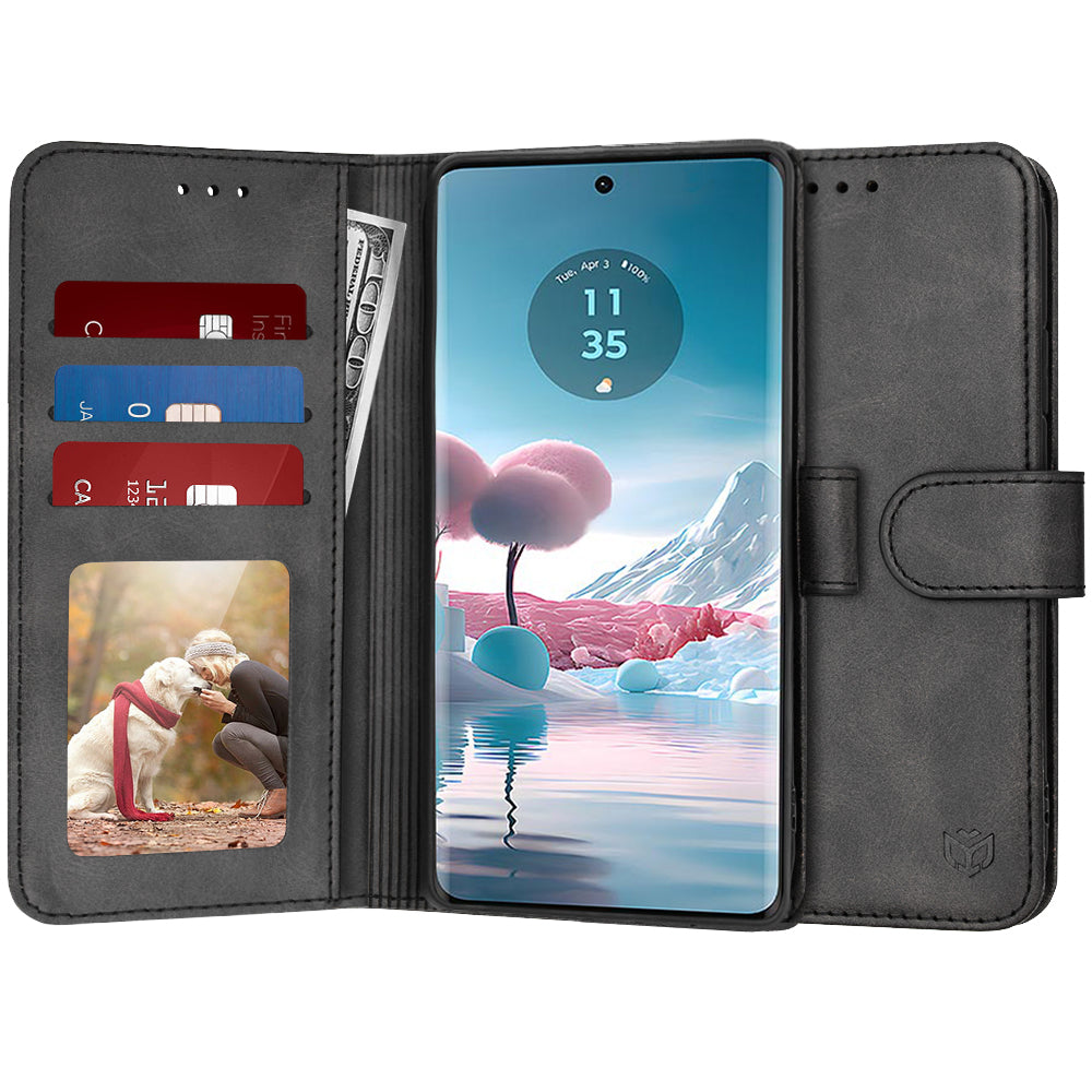 Funda para Motorola Edge 40 Neo, Techsuit, Diary Book, Negra