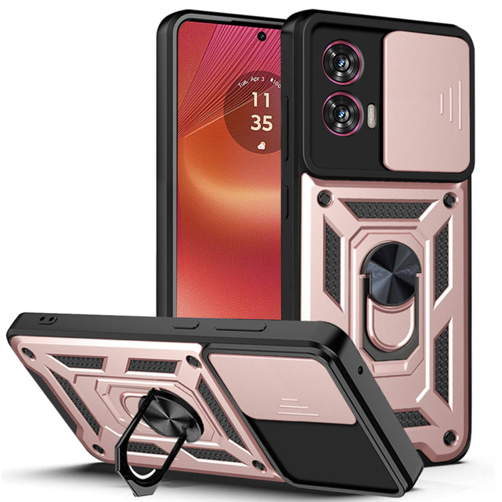 Funda para Motorola Edge 50 Fusion, Techsuit, CamShield, Rosa
