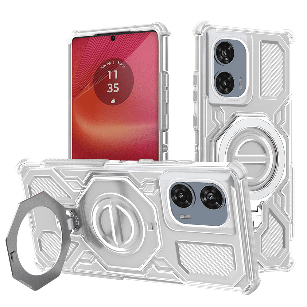 Funda para Motorola Edge 50 Fusion, Techsuit, Carbon Shield Pro, Blanca