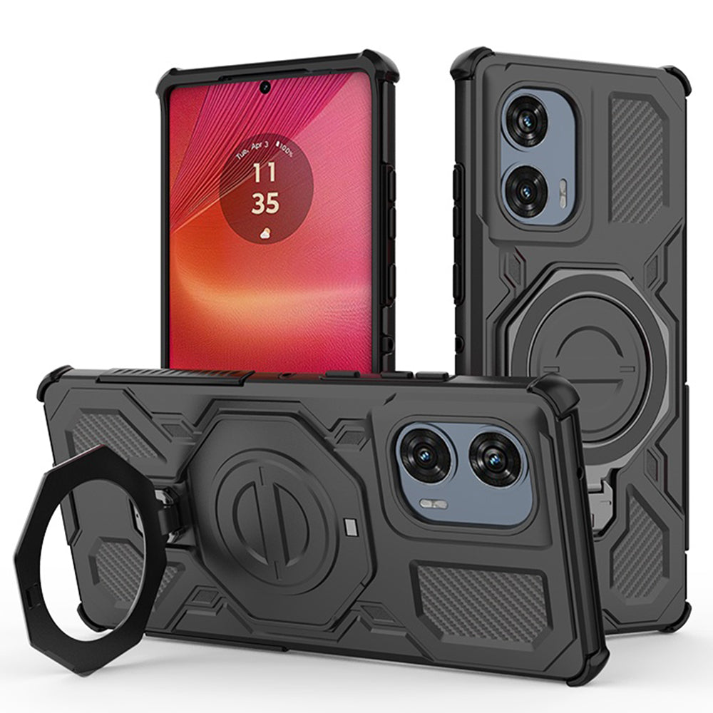 Funda para Motorola Edge 50 Fusion, Techsuit, Carbon Shield Pro, Negra