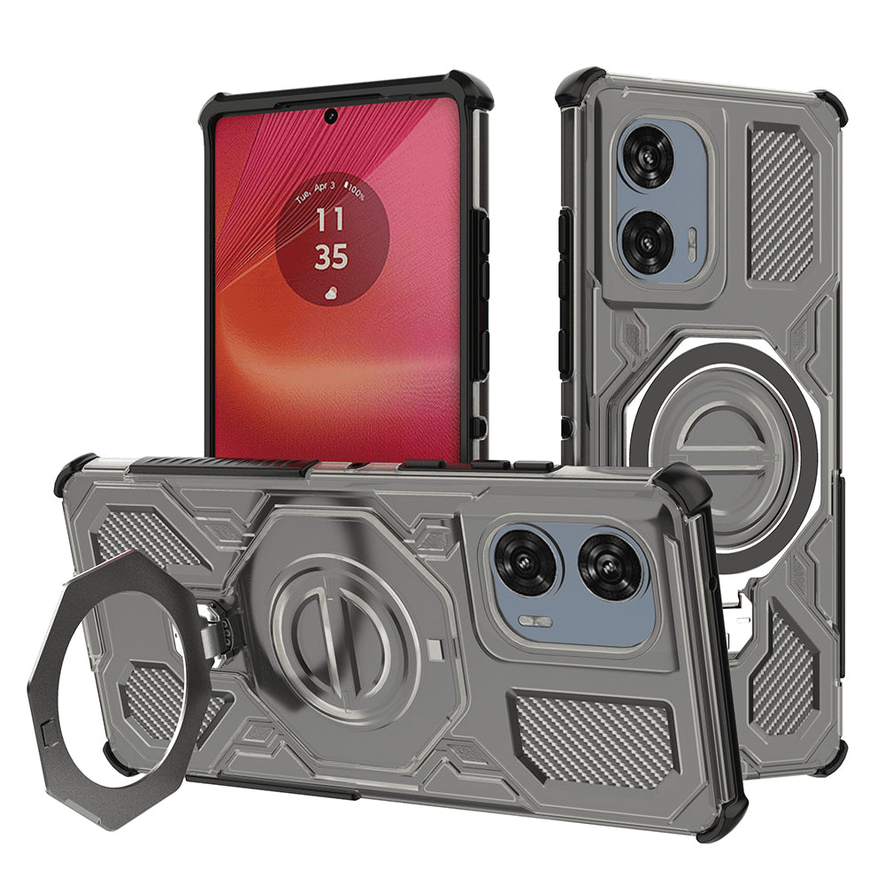 Funda para Motorola Edge 50 Fusion, Techsuit, Carbon Shield Pro, Ahumado