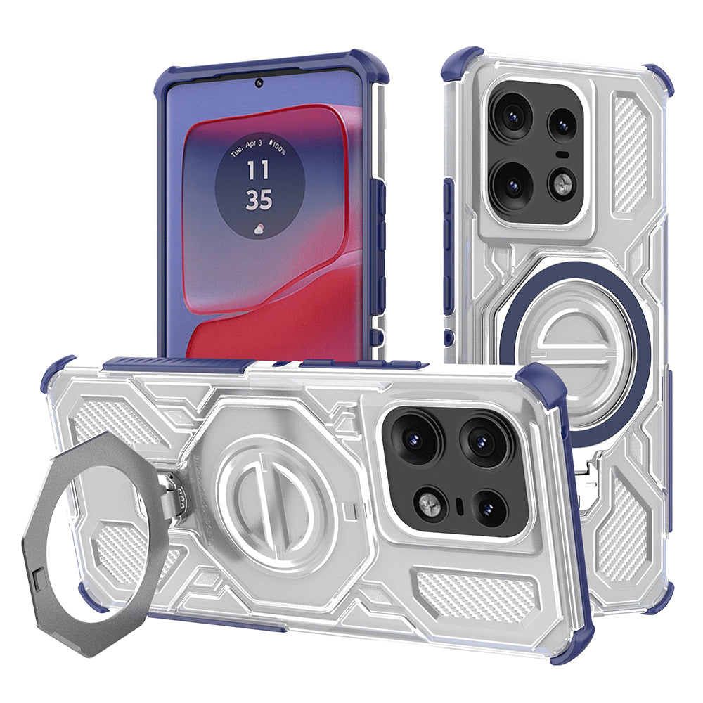 Funda para Motorola Edge 50 Pro, Techsuit, Carbon Shield Pro, Azul