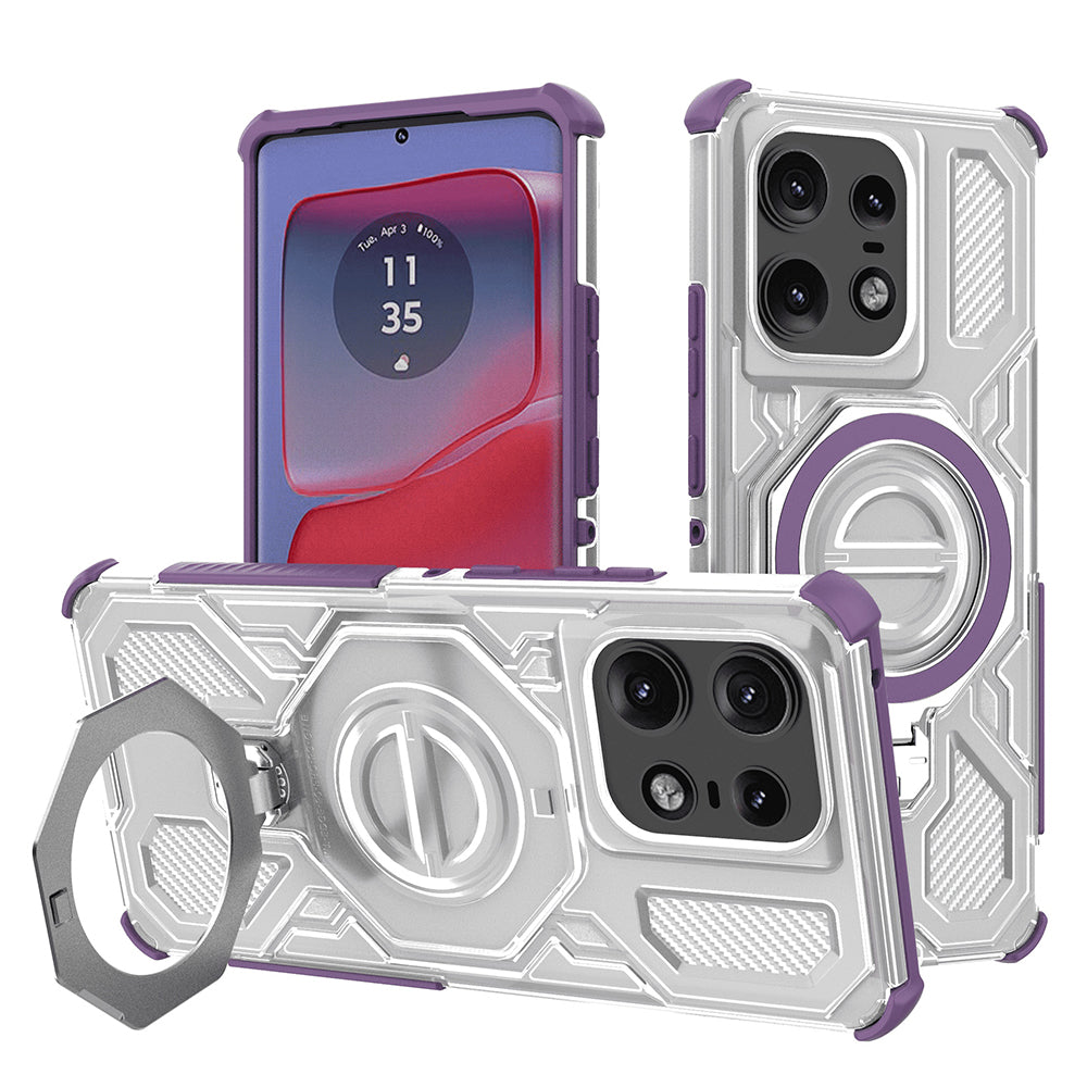 Funda para Motorola Edge 50 Pro, Techsuit, Carbon Shield Pro, Morado