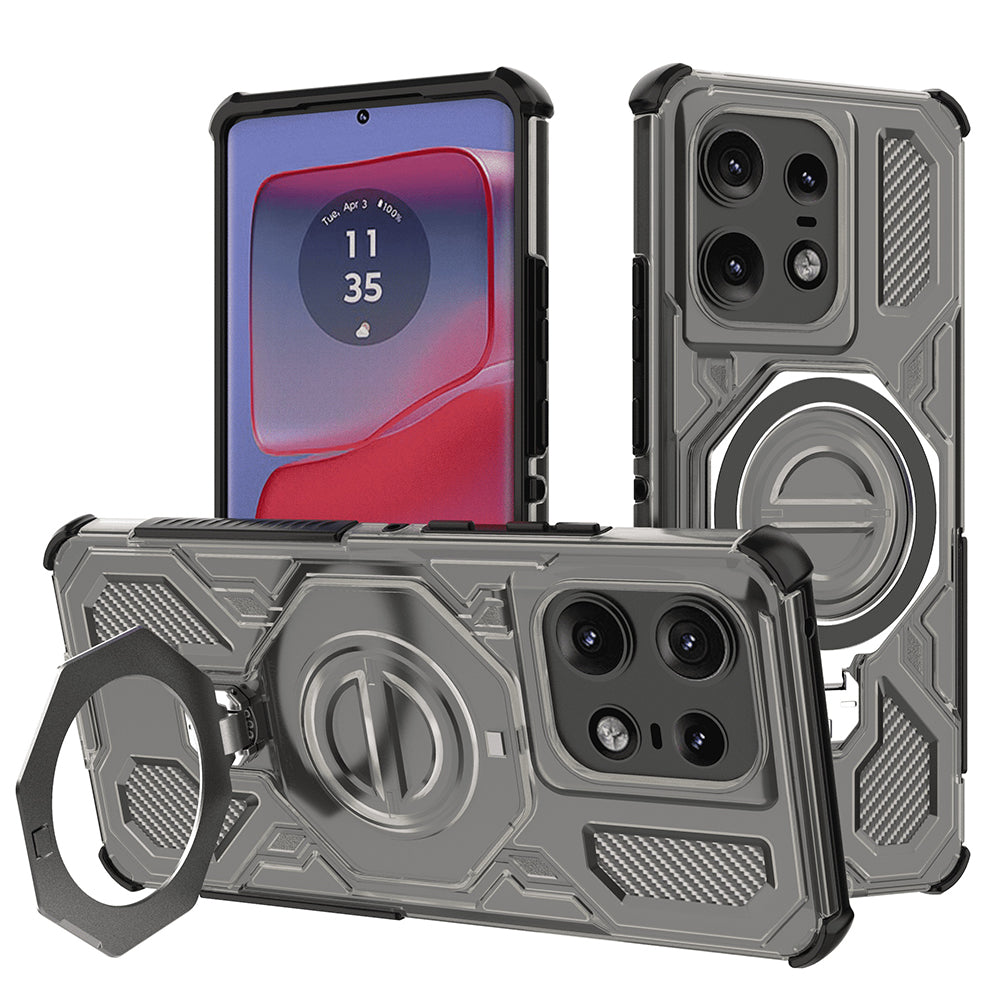 Funda para Motorola Edge 50 Pro, Techsuit, Carbon Shield Pro, Ahumado