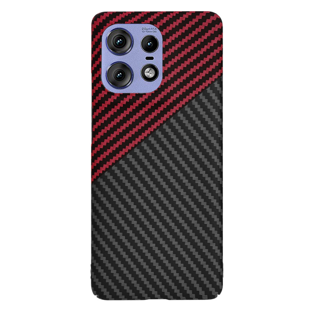 Funda para Motorola Edge 50 Pro, Techsuit, Carbonite FiberShell, Negra Roja