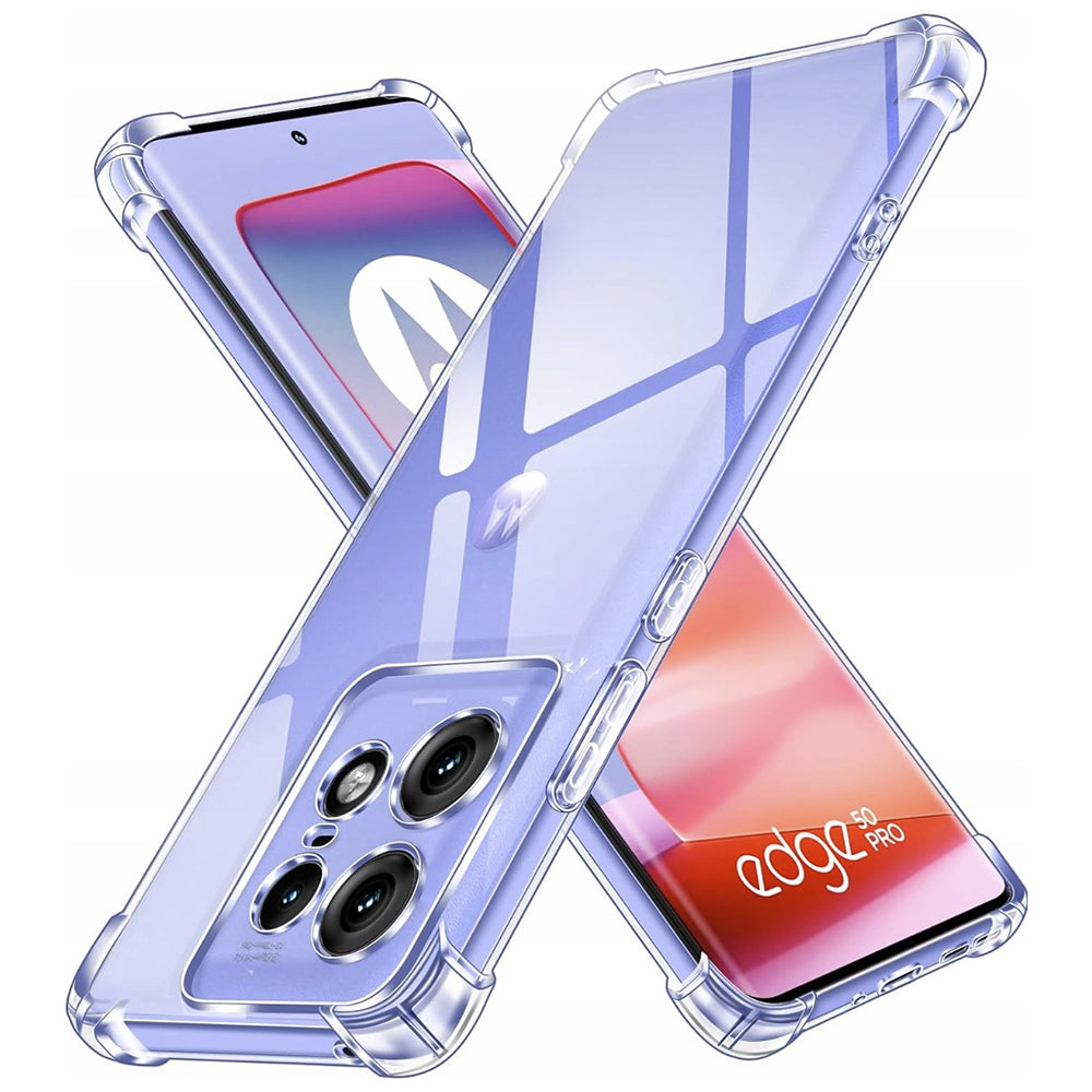 Funda para Motorola Edge 50 Pro, Techsuit, Antigolpes Transparente, Transparente