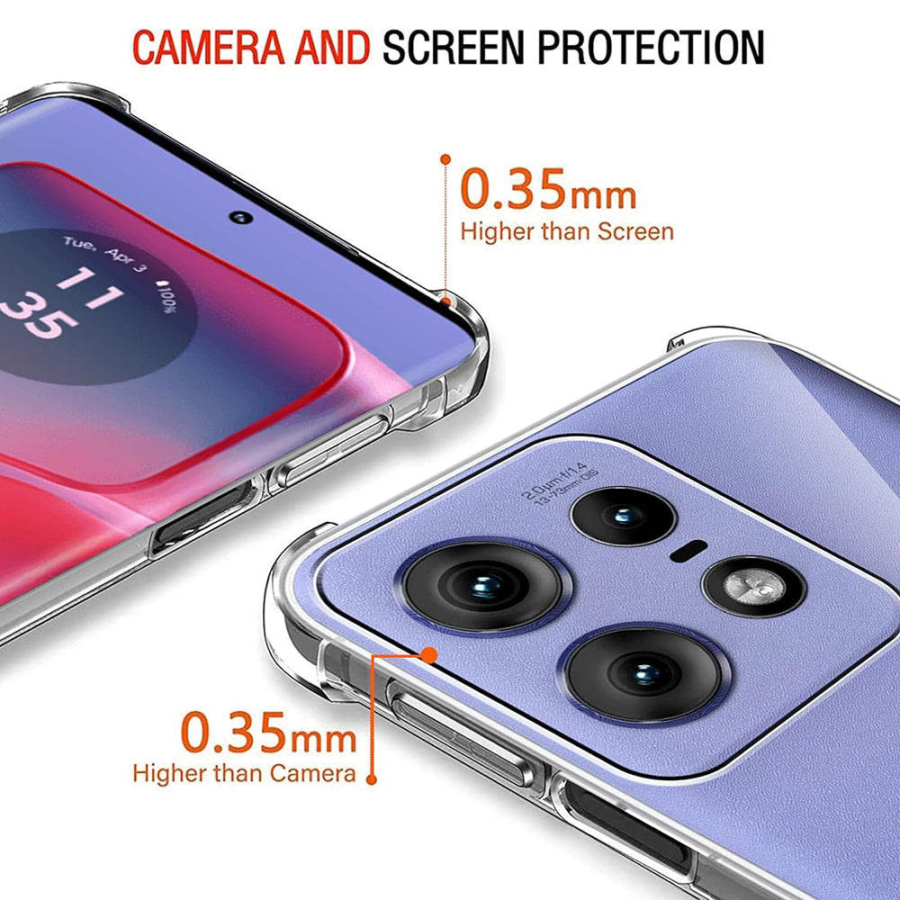 Funda para Motorola Edge 50 Pro, Techsuit, Antigolpes Transparente, Transparente