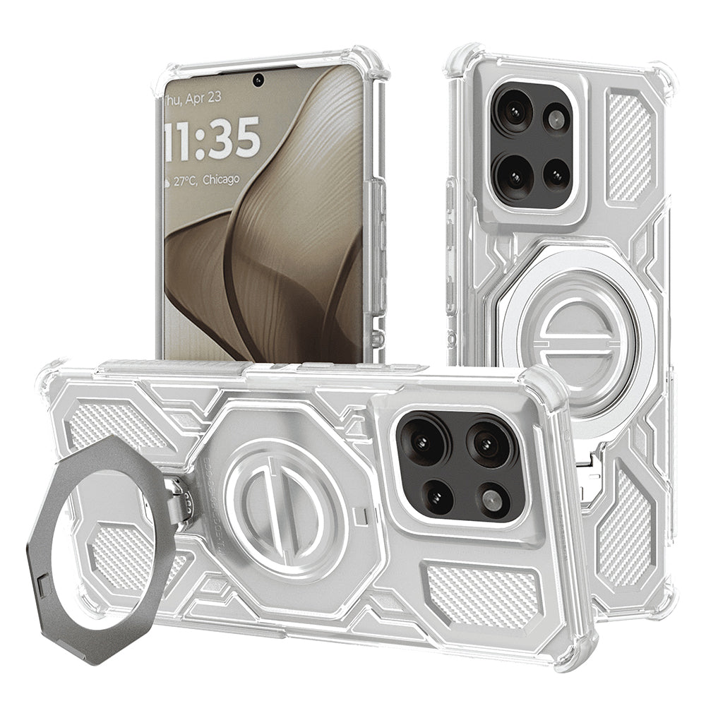 Funda para Motorola Edge 50, Techsuit, Carbon Shield Pro, Blanca