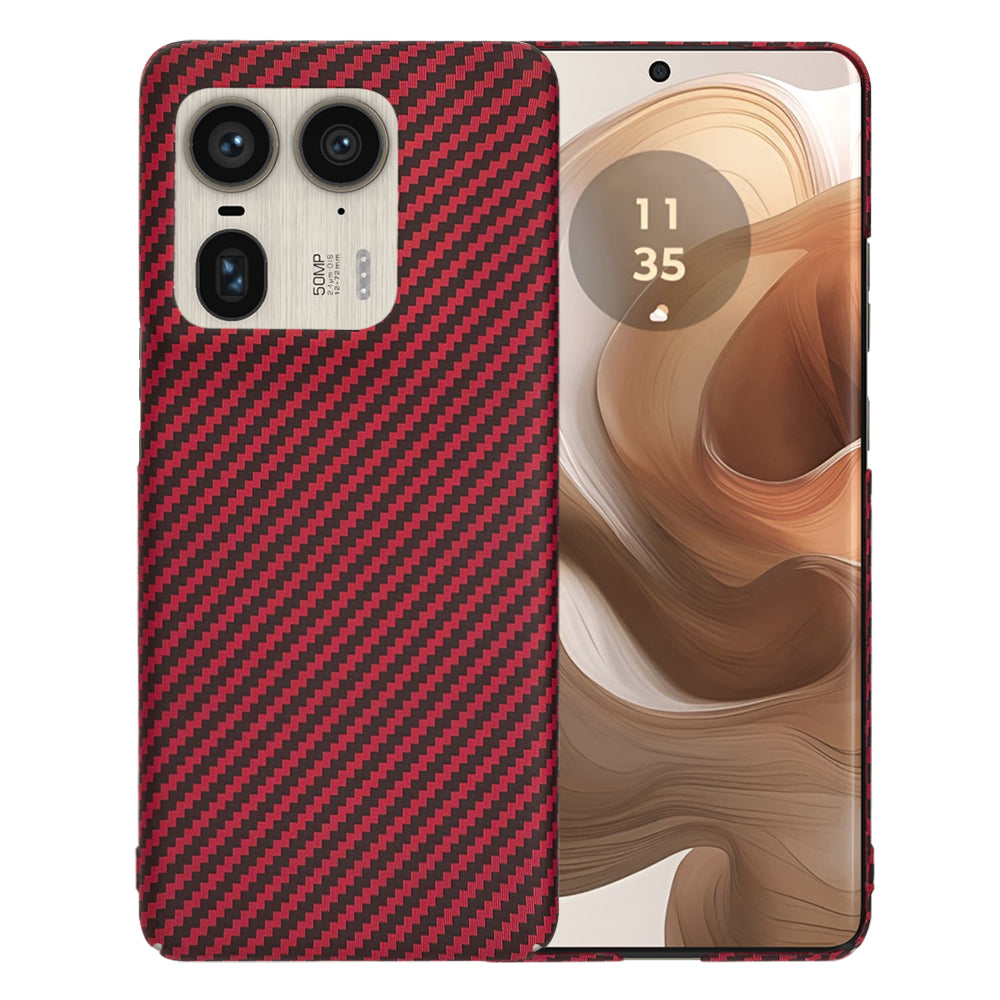 Funda para Motorola Edge 50 Ultra, Techsuit, Carbonite FiberShell, Roja