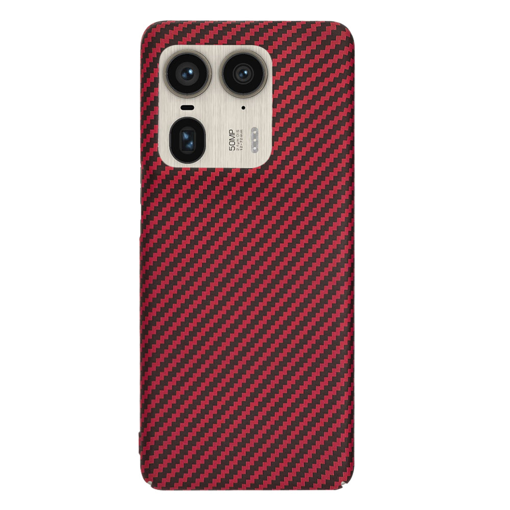 Funda para Motorola Edge 50 Ultra, Techsuit, Carbonite FiberShell, Roja