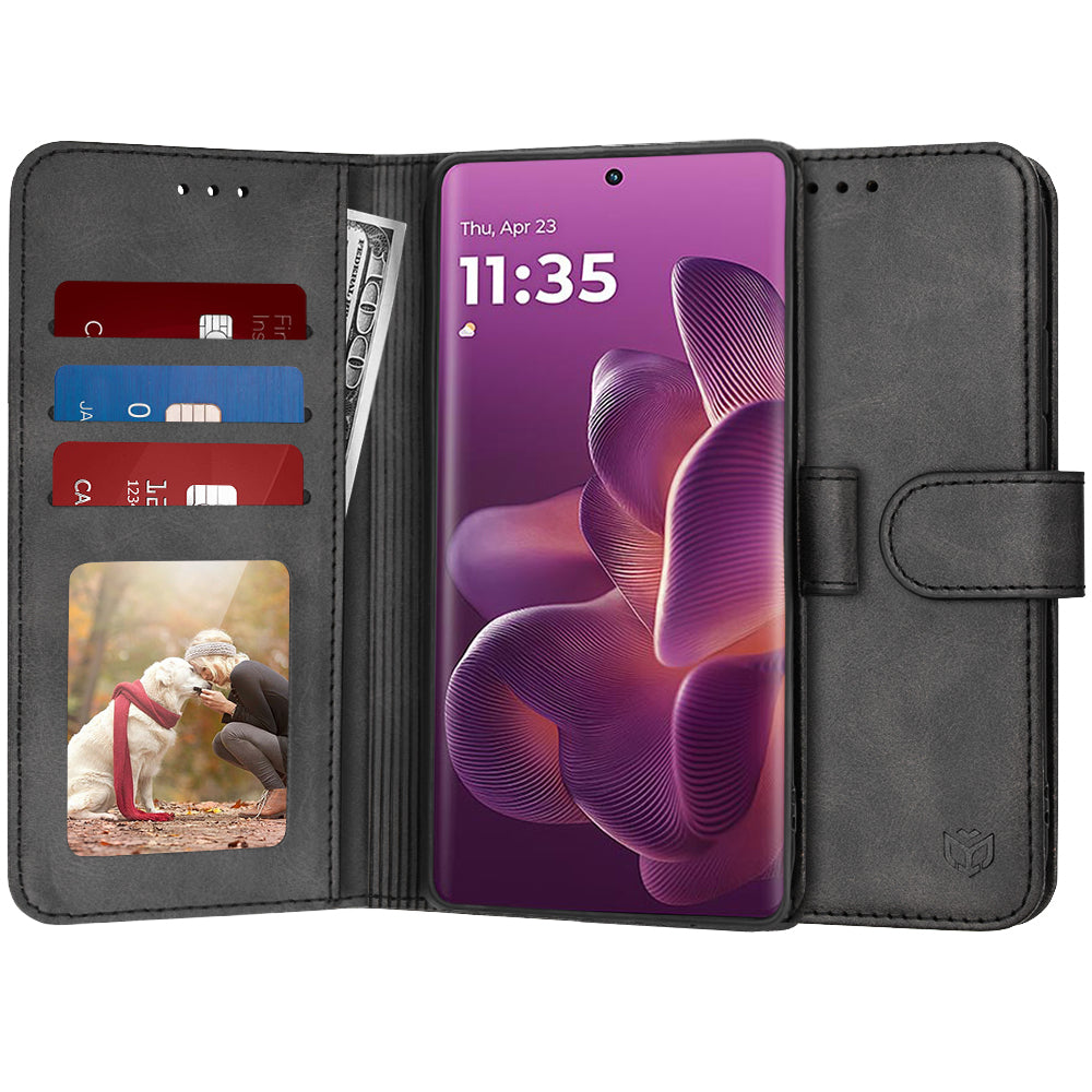 Funda para Motorola Edge 60 Pro, Techsuit, Diary Book, Negra