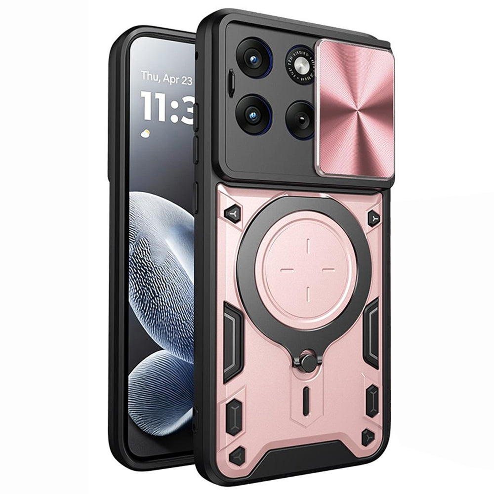 Funda para Motorola Edge 70 Fusion, Techsuit, CamGuard Pro, Rosa Dorado