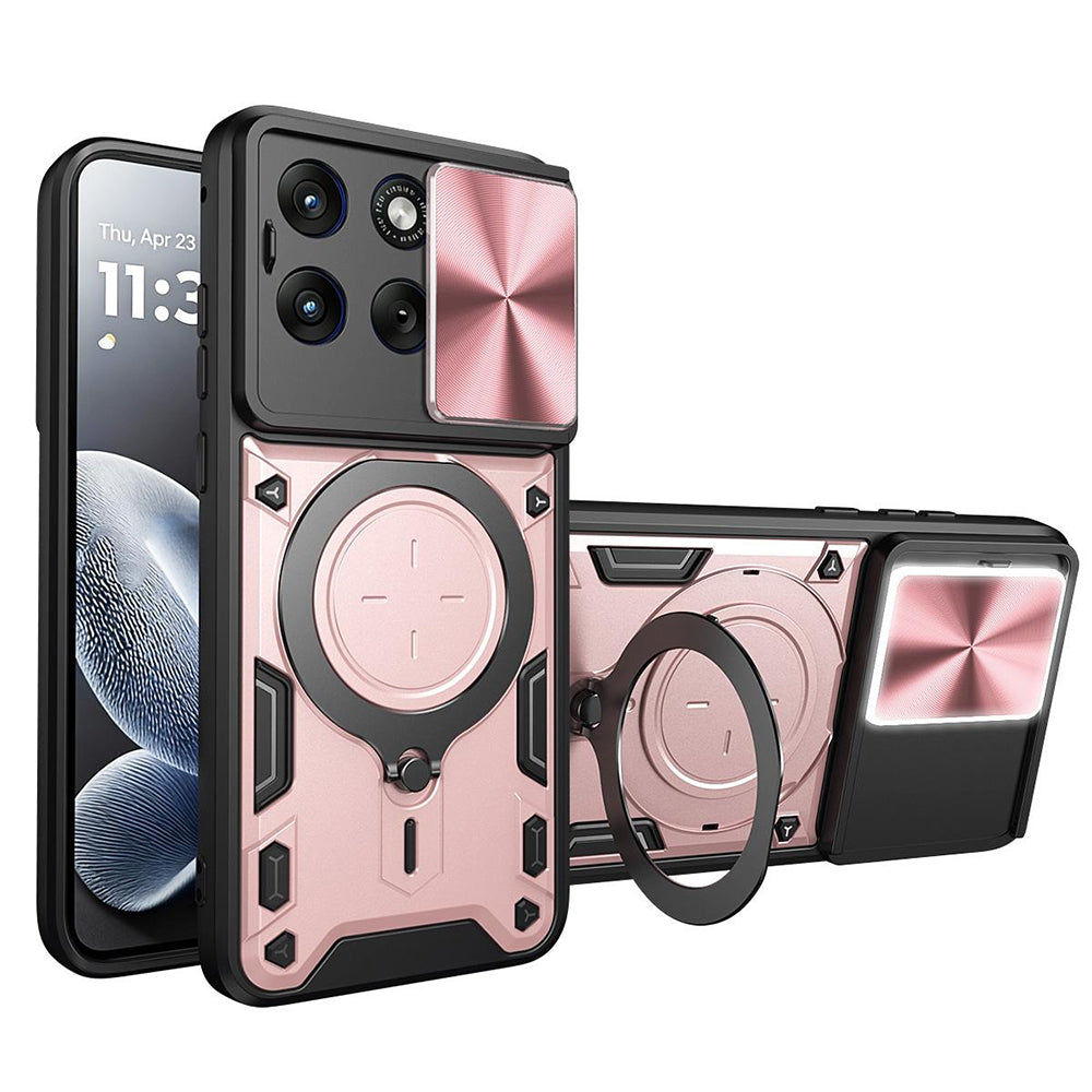 Funda para Motorola Edge 70 Fusion, Techsuit, CamGuard Pro, Rosa Dorado