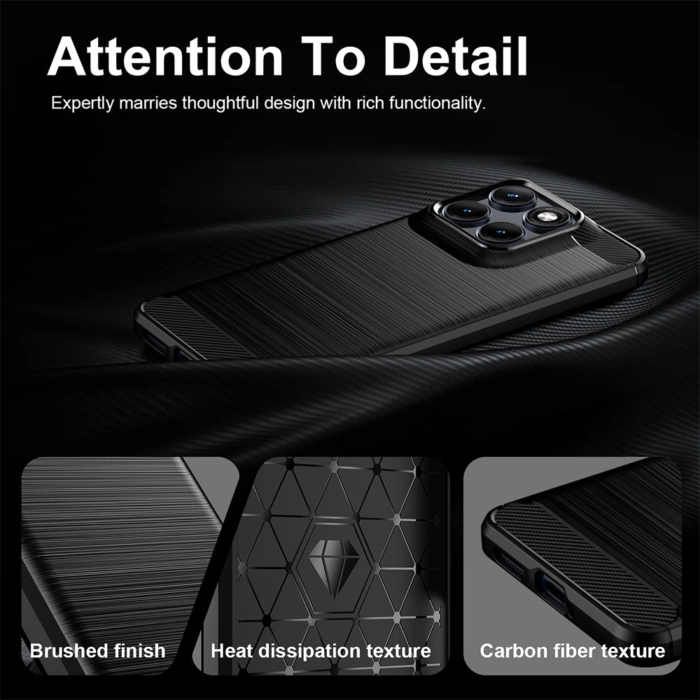 Funda para Motorola Edge 70 Fusion, Techsuit, Carbono, Negra