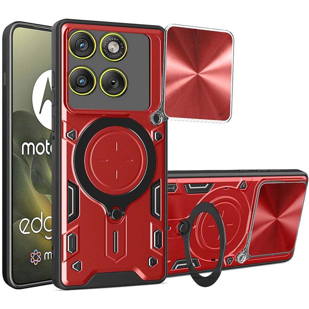Funda para Motorola Edge 70, Techsuit, CamGuard Pro, Roja