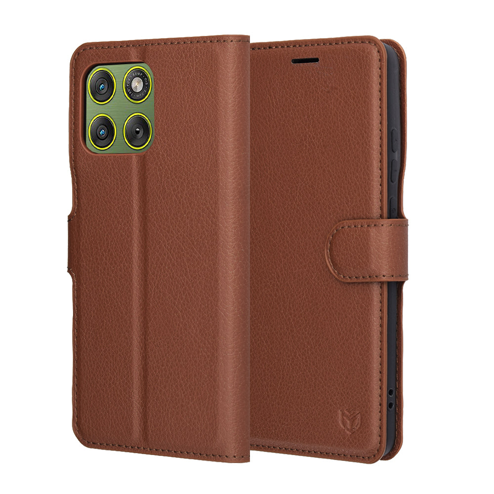 Funda para Motorola Edge 70, Techsuit, Leather Folio, Marrón
