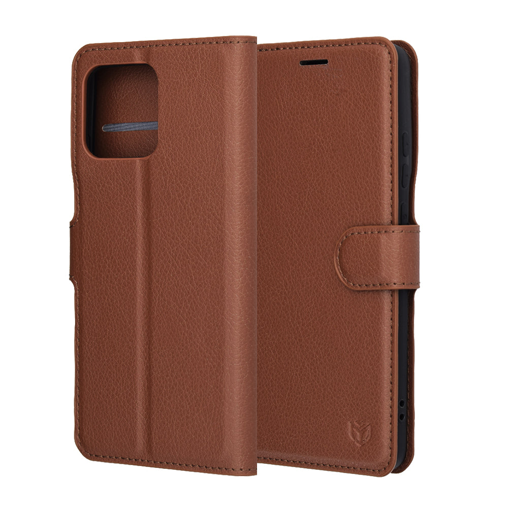 Funda para Motorola Edge 70, Techsuit, Leather Folio, Marrón