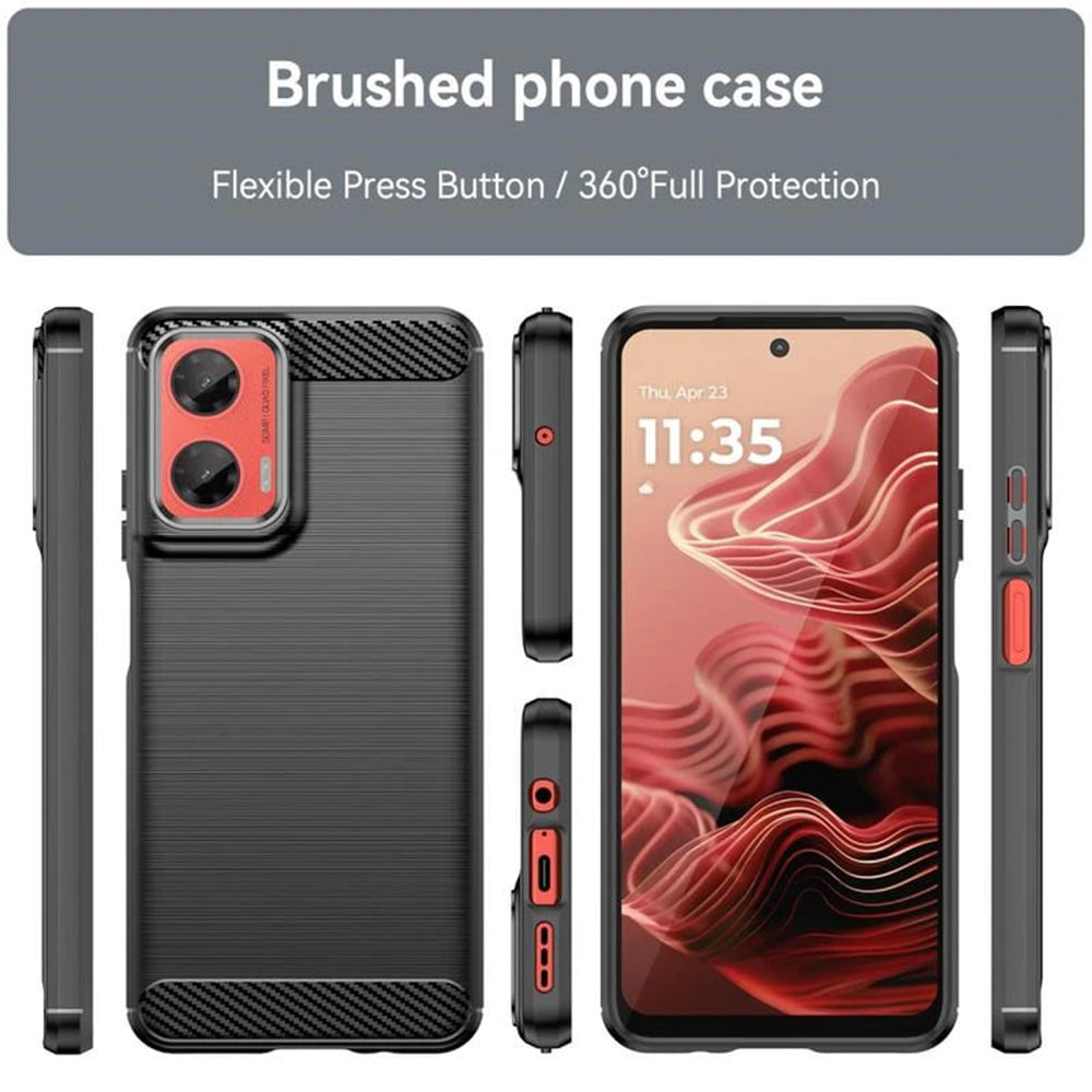 Funda para Motorola Moto G06 Power / G06, Techsuit, Carbono, Negra